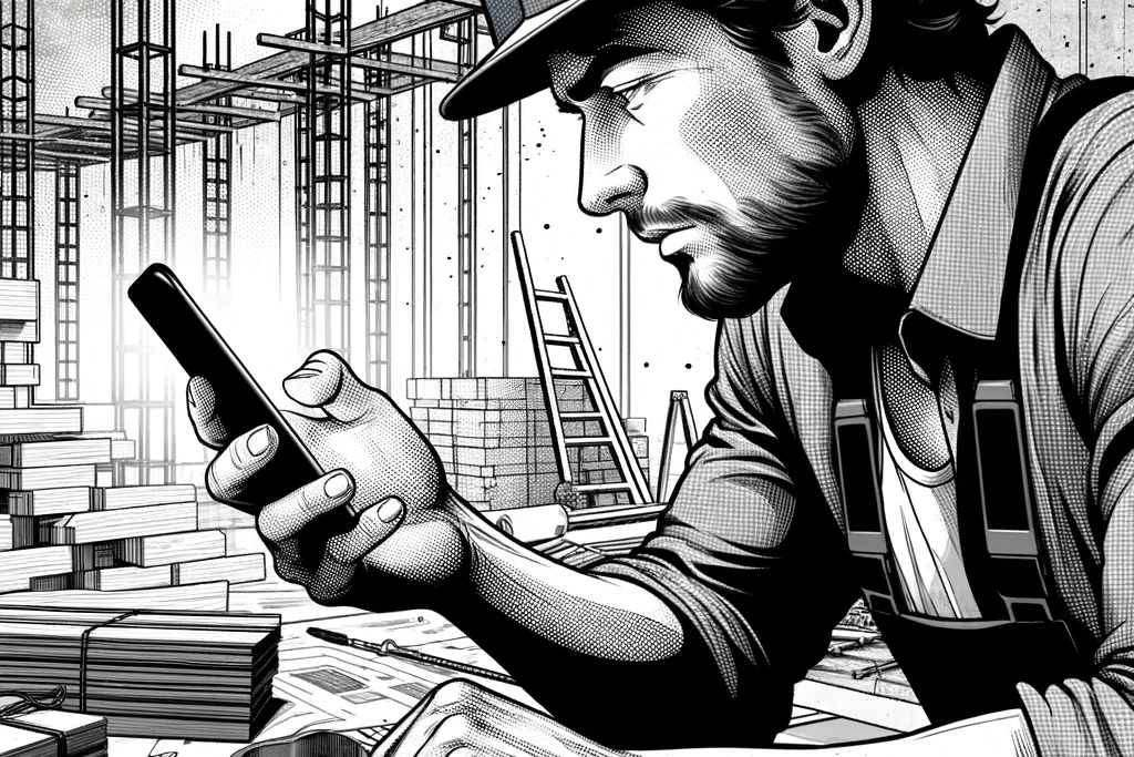 Artisan qui utilise l'intelligence artificielle sur son téléphone