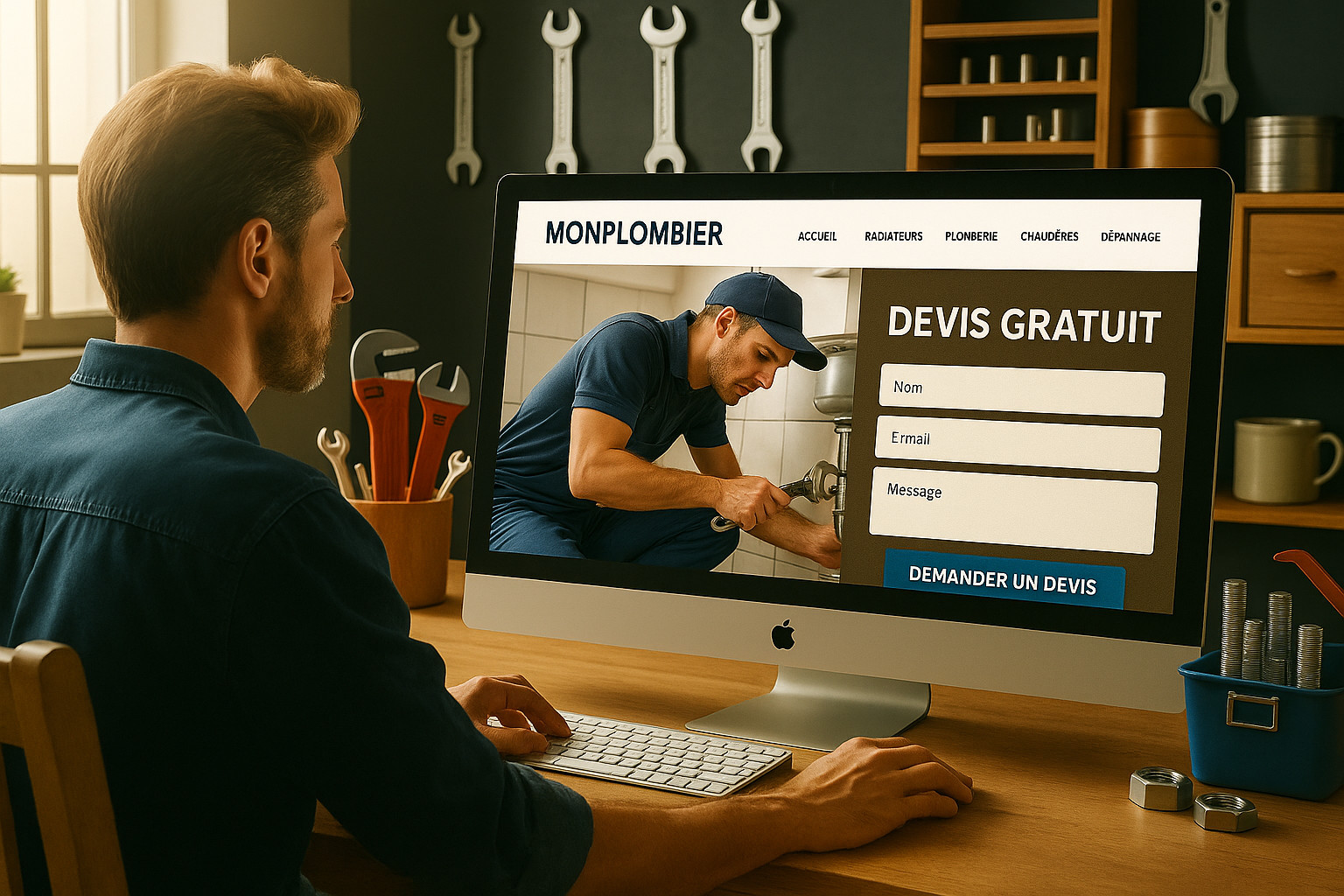 Artisan en train d'optimiser sa stratégie de marketing en ligne