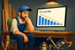 Artisan en train de réfléchir par rapport à la publicité locale sur Google Ads