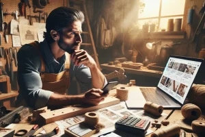 Artisan qui fait du marketing