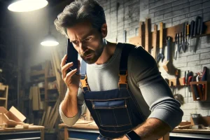 Artisan réactif en train de répondre à une demande de devis