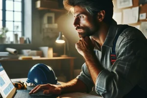 Artisan qui travaille la mise en avant de son offre sur internet