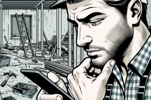 Artisan qui reçoit des leads sur son téléphone