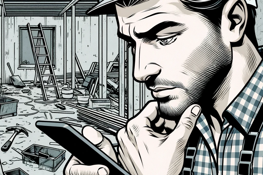 Artisan qui reçoit des leads sur son téléphone