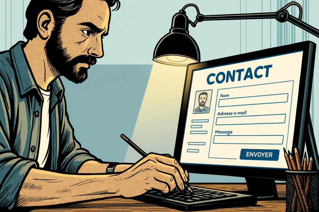 Artisan qui optimise le formulaire de contact de son site internet