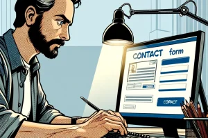 Artisan qui optimise le formulaire de contact de son site internet