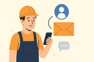Artisan qui reçoit un nouveau lead client via une notification sur son téléphone