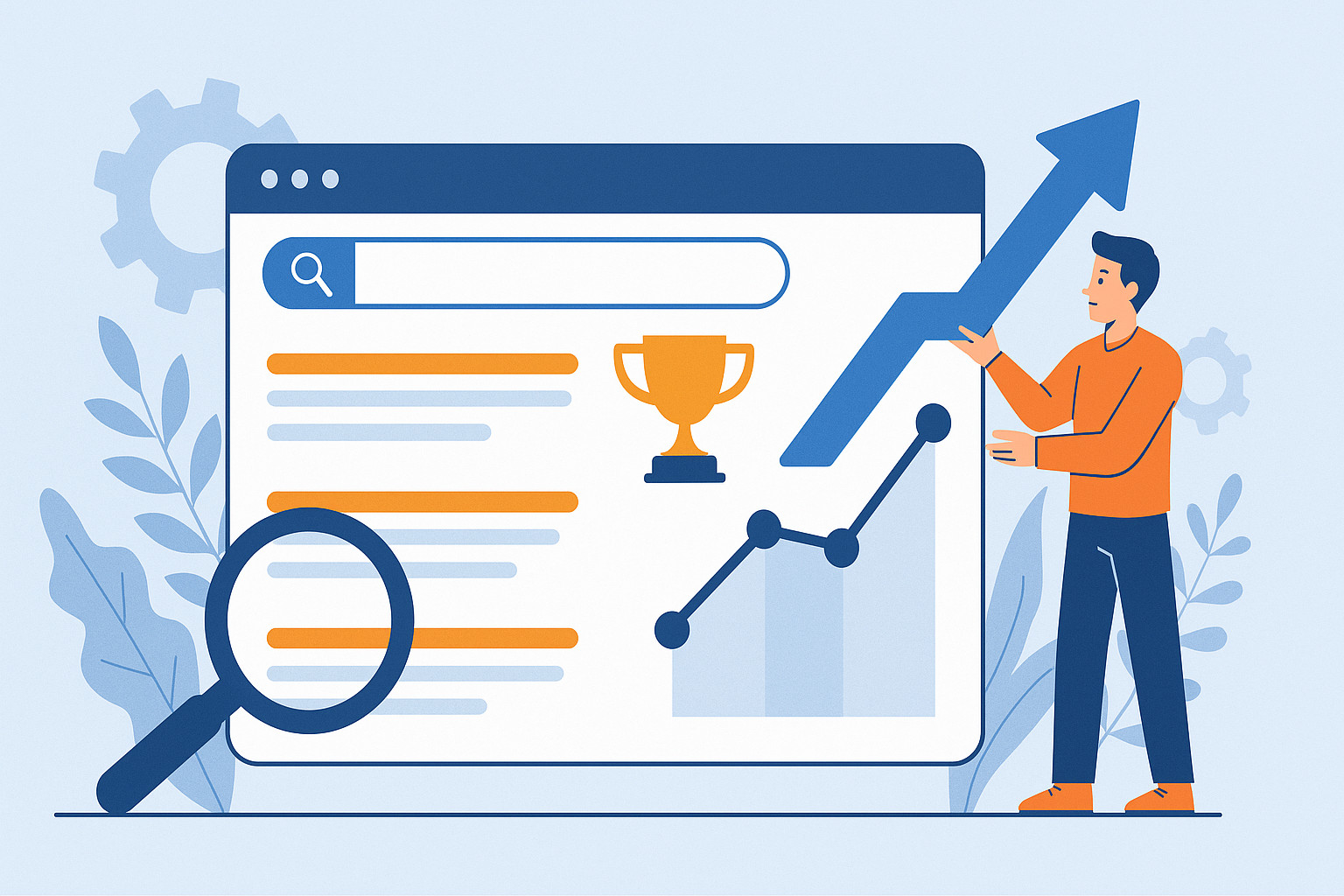 Ecran affichant des résultats de recherche et des indicateurs de performance SEO