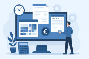 Artisan utilisant un logiciel de gestion pour planifier, créer des devis et facturer ses prestations