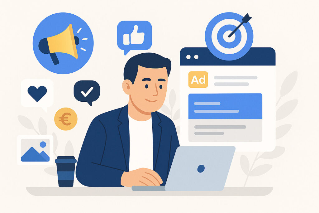 Professionnel gérant ses publicités sur les réseaux sociaux